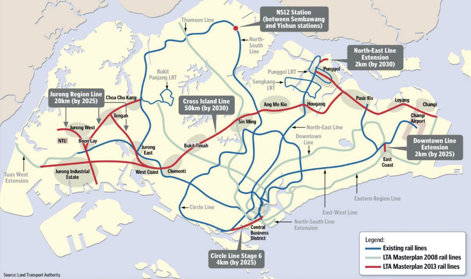 Pefect Ten - Cross Island Line (CRL) Map Singapore
